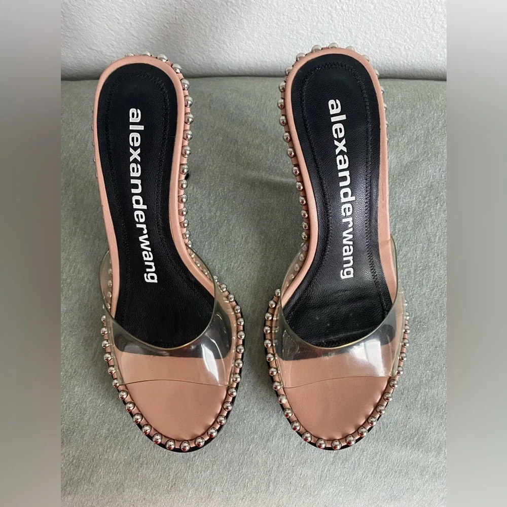 Alexander Wang Nova Mule Slides 95mm Sand Stone Size 37 - Picture 3 of 7